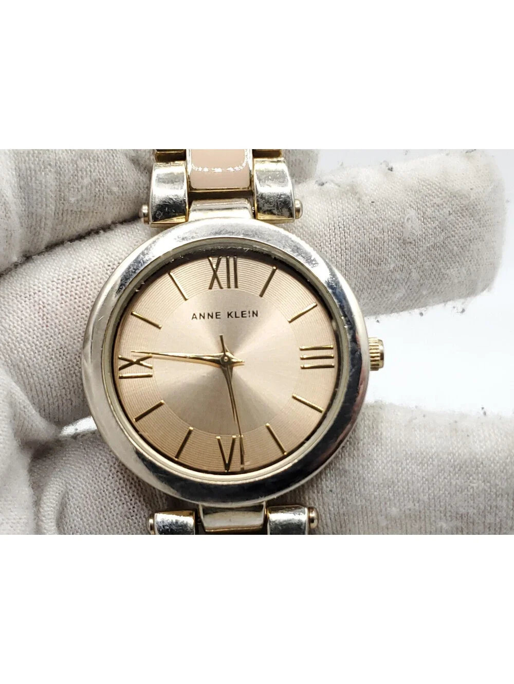 Anne Klein Quartz Womens Watch New Battery Two-Tone 33mm